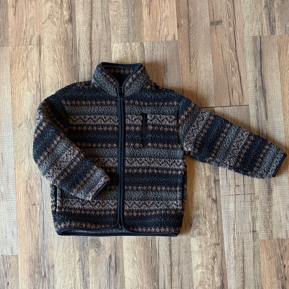 Old Navy Kids' Aztec Sherpa Jacket - Black and Brown